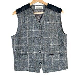 Pennyblack (Max Mara) Wool Silk Linen Tweed Windowpane Waistcoat Vest Women's 6